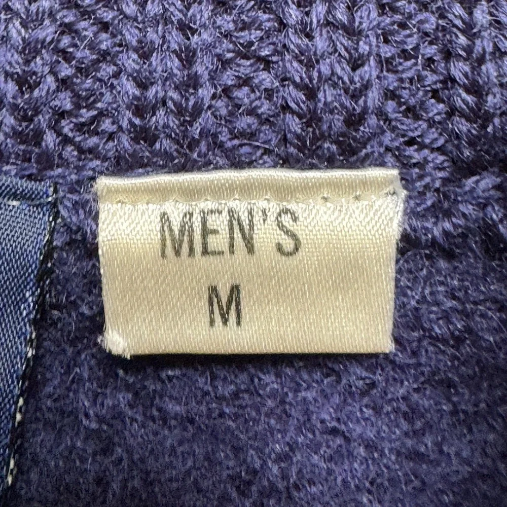 Vintage The North Face Sweater Mens Medium Navy Blue Wool 1/4‎ Zip Mock Neck 90s